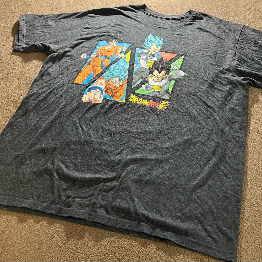 DRAGONBALL SUPER GOKU VEGETA SUPER SAIYAN ANIME HEATHER GRAY XXL T-SHIRT